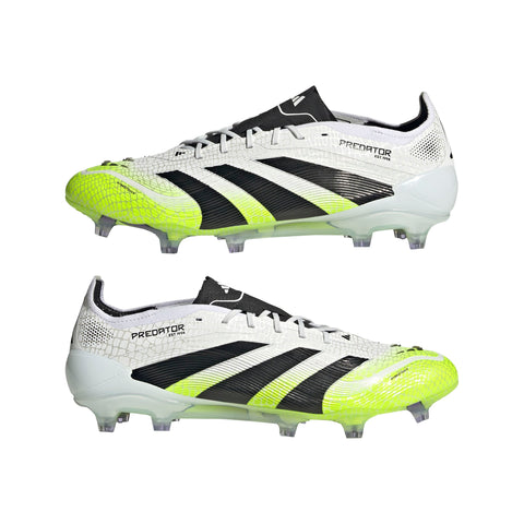 PREDATOR ELITE Firm Ground Football Boots Ftwr White / Core Black / Lucid Lemon / 10