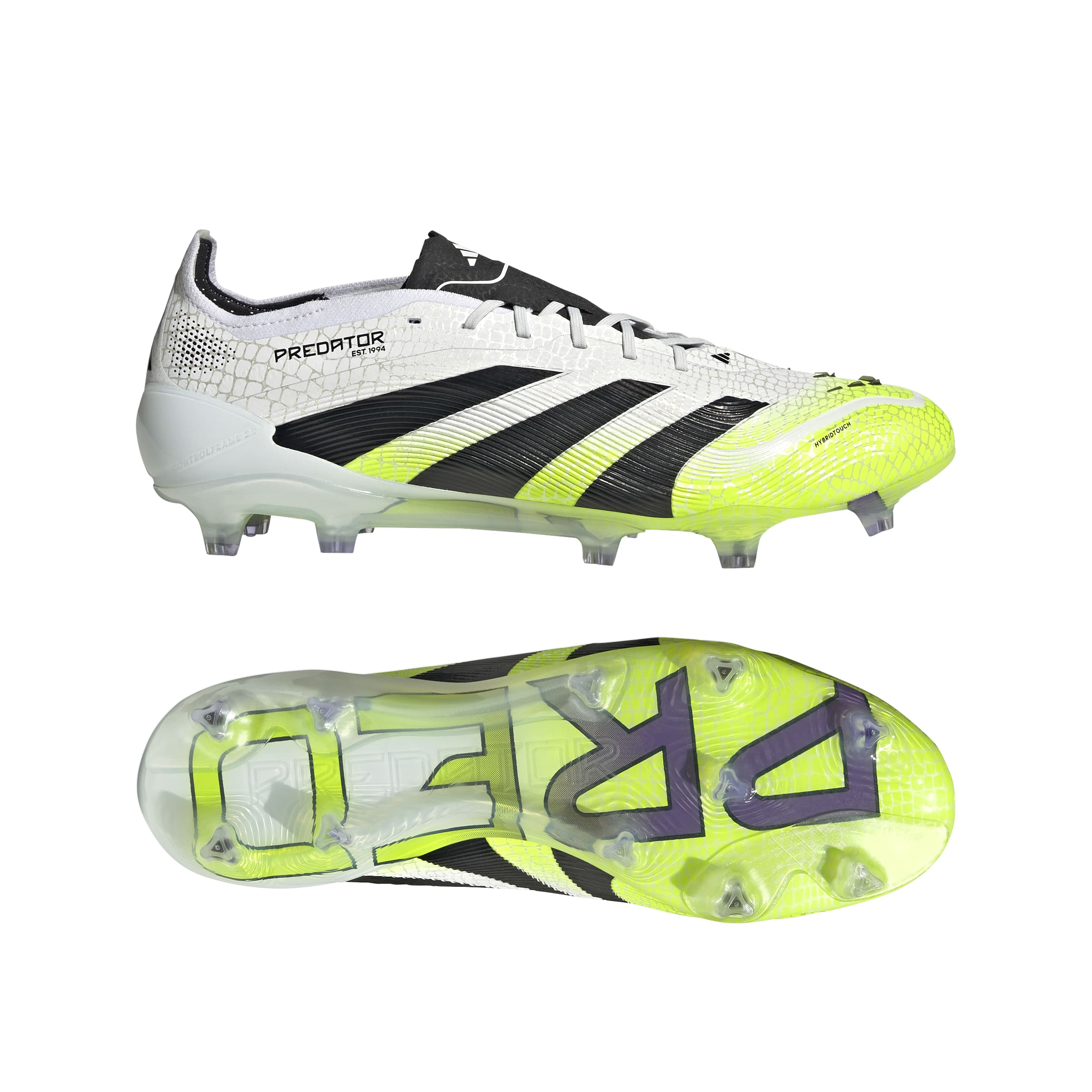PREDATOR ELITE Firm Ground Football Boots Ftwr White / Core Black / Lucid Lemon / 10