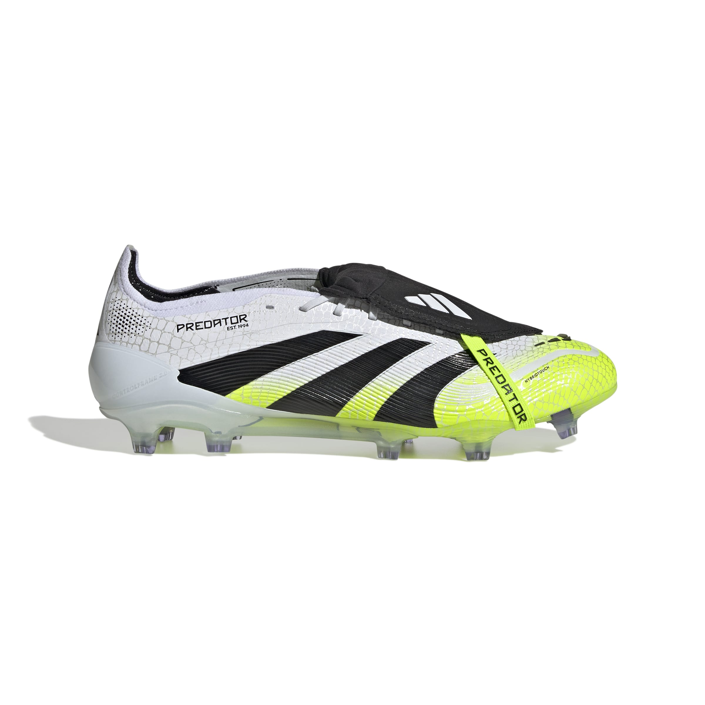 PREDATOR ELITE Fold-Over Tongue Firm Ground Football Boots Ftwr White / Core Black / Lucid Lemon / 10