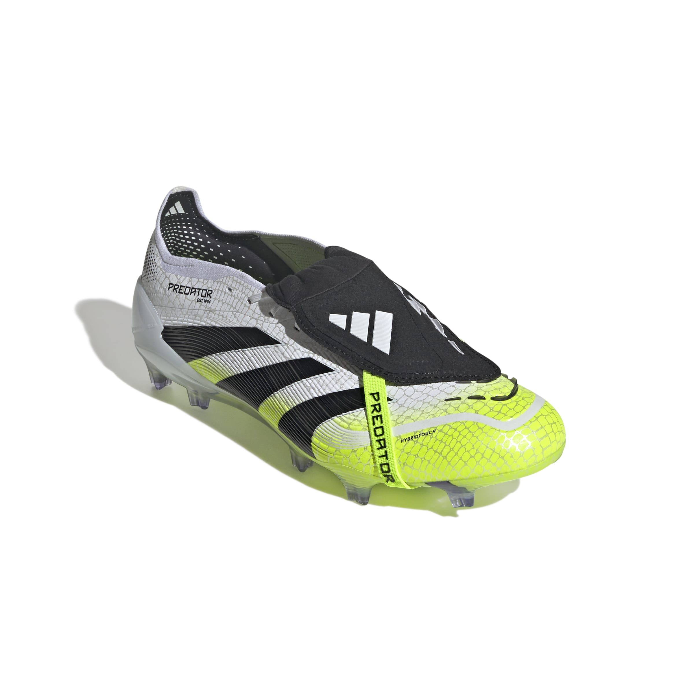 PREDATOR ELITE Fold-Over Tongue Firm Ground Football Boots Ftwr White / Core Black / Lucid Lemon / 10