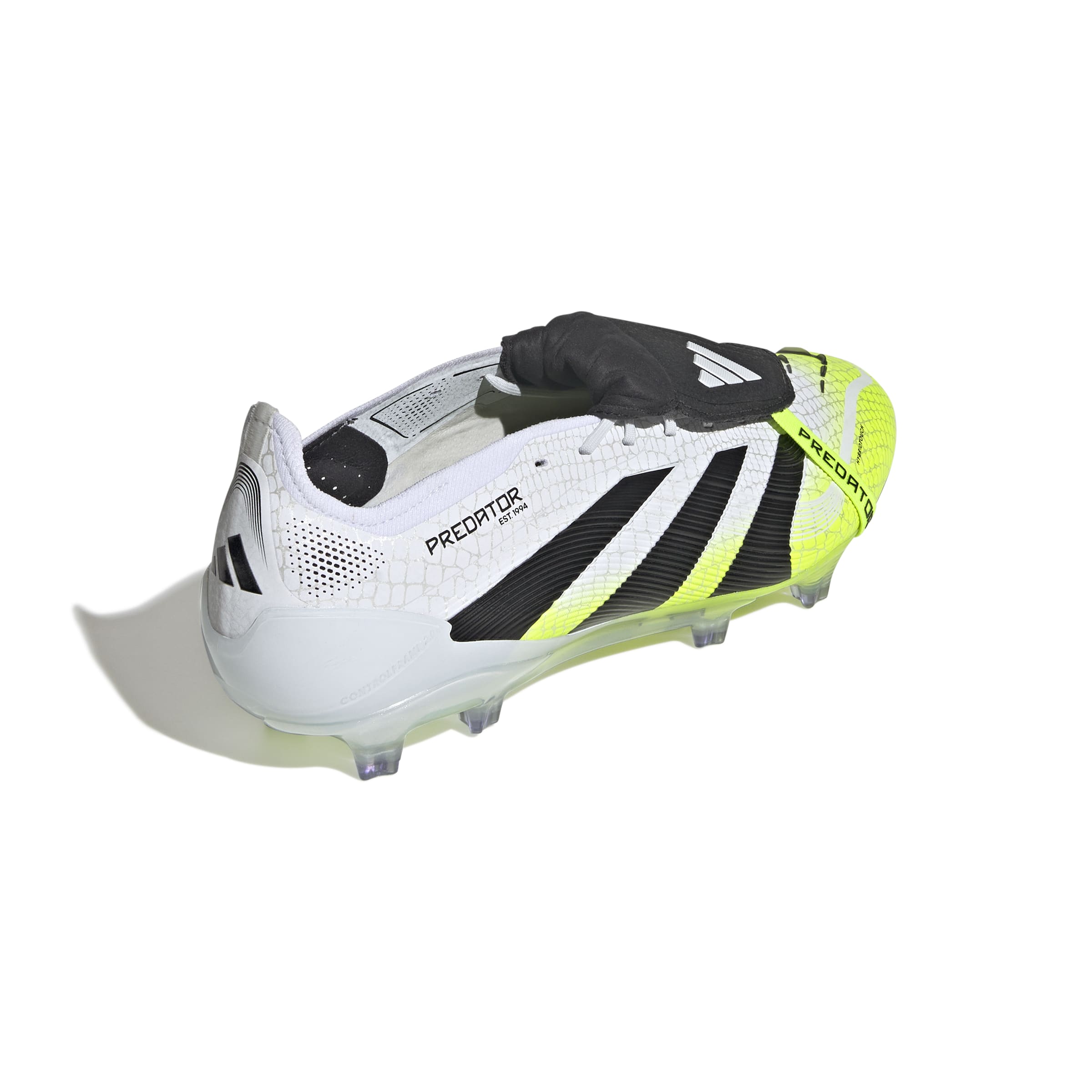 PREDATOR ELITE Fold-Over Tongue Firm Ground Football Boots Ftwr White / Core Black / Lucid Lemon / 10
