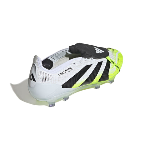 PREDATOR ELITE Fold-Over Tongue Firm Ground Football Boots Ftwr White / Core Black / Lucid Lemon / 10