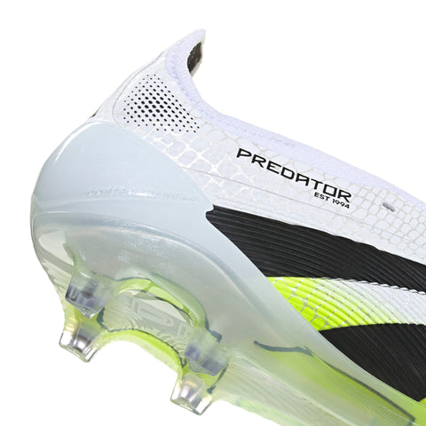 PREDATOR ELITE Fold-Over Tongue Firm Ground Football Boots Ftwr White / Core Black / Lucid Lemon / 10
