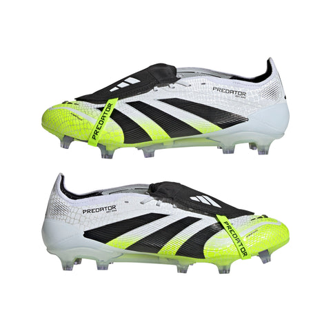 PREDATOR ELITE Fold-Over Tongue Firm Ground Football Boots Ftwr White / Core Black / Lucid Lemon / 10