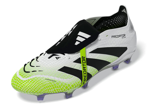 PREDATOR ELITE Fold-Over Tongue Firm Ground Football Boots Ftwr White / Core Black / Lucid Lemon / 10