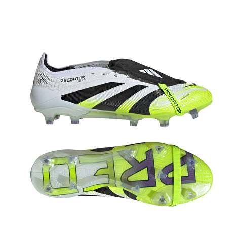 PREDATOR ELITE Fold-Over Tongue Firm Ground Football Boots Ftwr White / Core Black / Lucid Lemon / 10