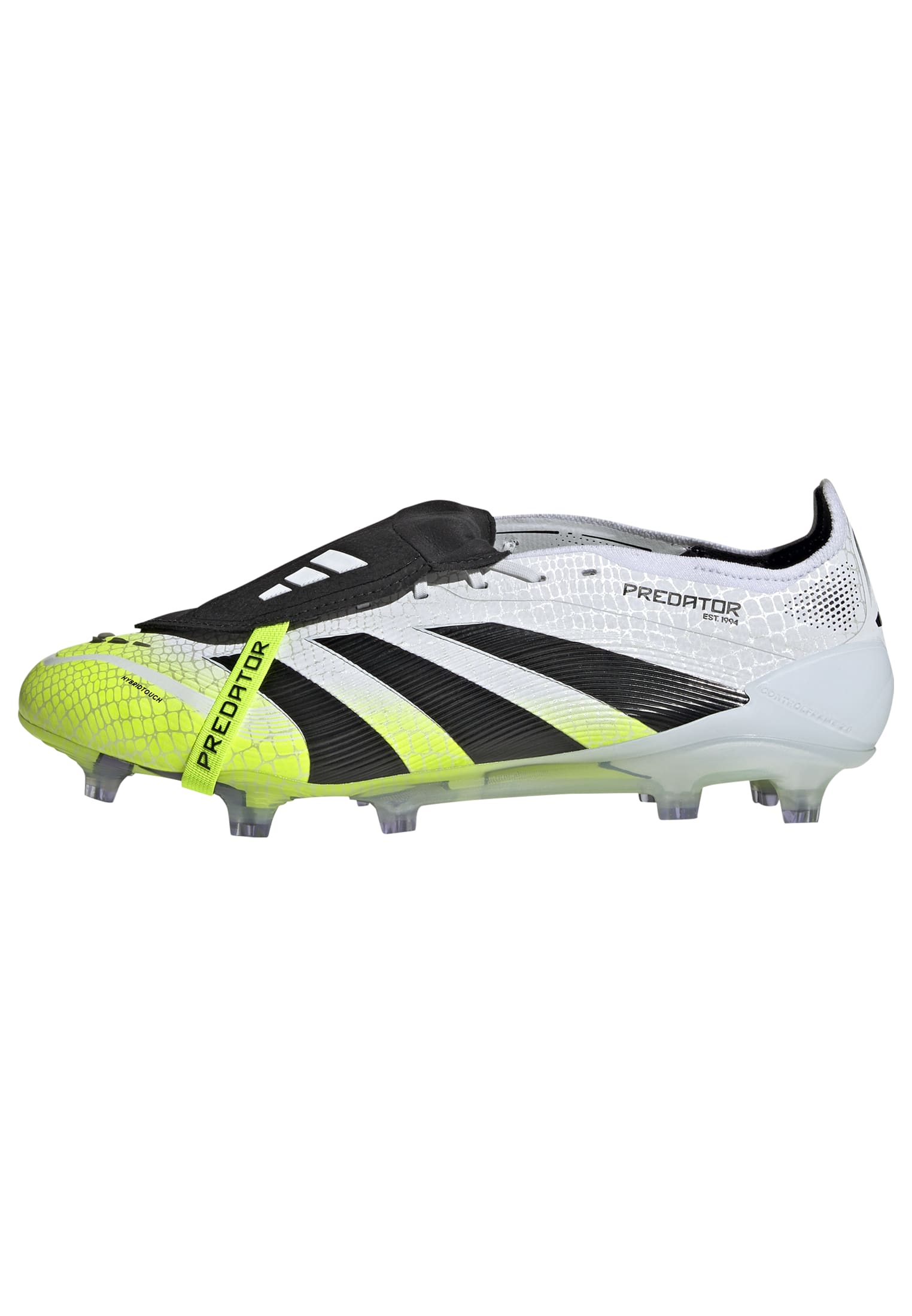 PREDATOR ELITE Fold-Over Tongue Firm Ground Football Boots Ftwr White / Core Black / Lucid Lemon / 10