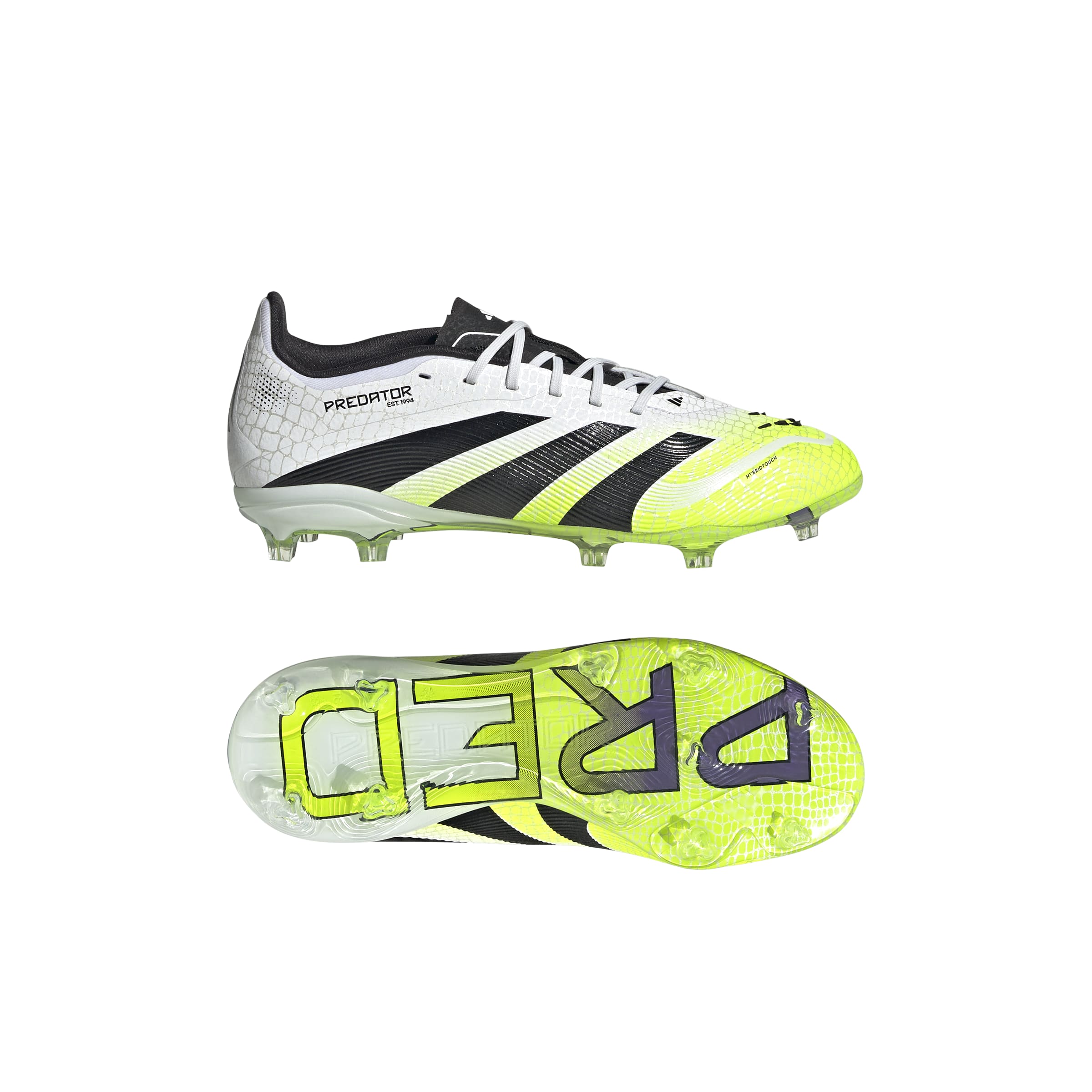 PREDATOR ELITE Firm Ground Football Boots Kids Ftwr White / Core Black / Lucid Lemon / 4