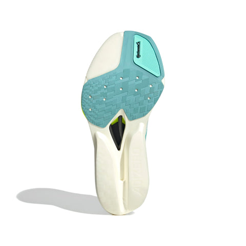 Adizero Prime X3 Strung Running Shoes Flash Aqua / Zero Met. / Lucid Lemon / 10