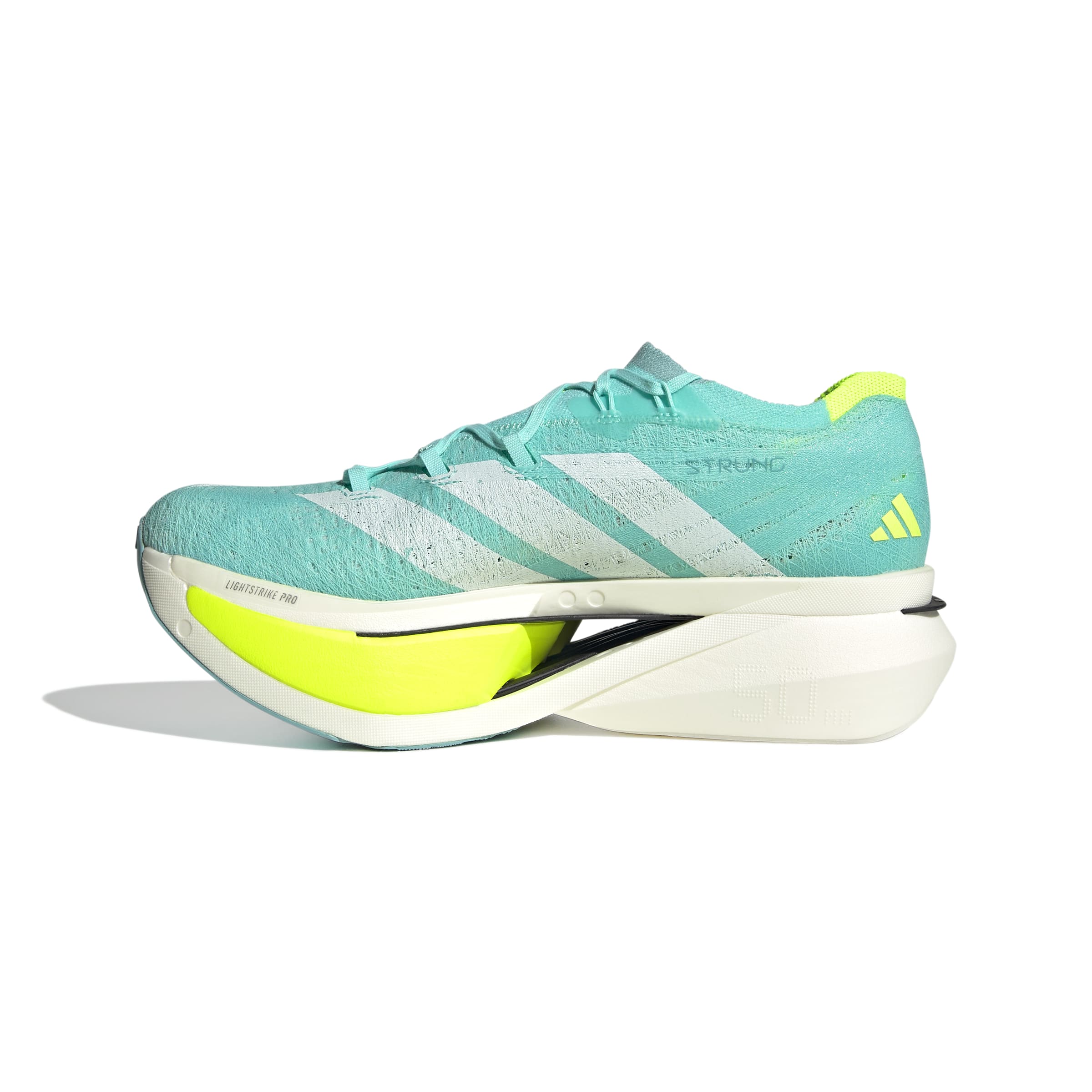 Adizero Prime X3 Strung Running Shoes Flash Aqua / Zero Met. / Lucid Lemon / 10