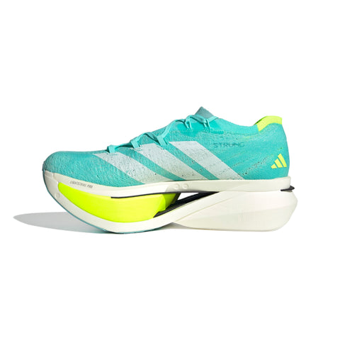 Adizero Prime X3 Strung Running Shoes Flash Aqua / Zero Met. / Lucid Lemon / 10