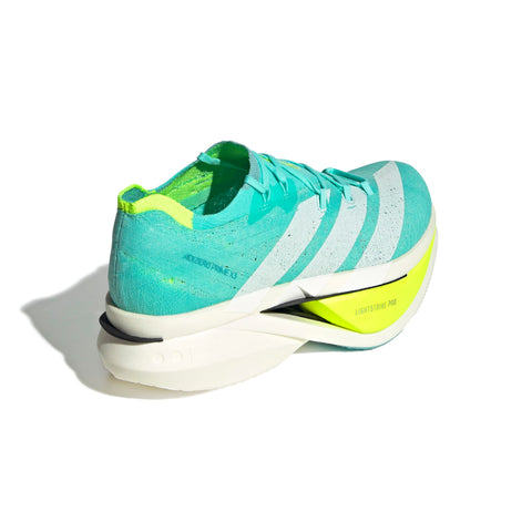 Adizero Prime X3 Strung Running Shoes Flash Aqua / Zero Met. / Lucid Lemon / 10