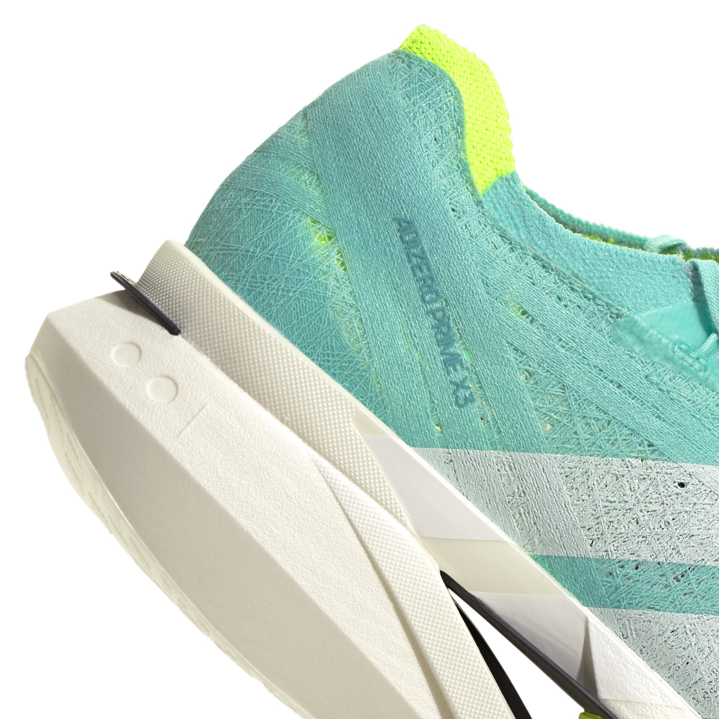 Adizero Prime X3 Strung Running Shoes Flash Aqua / Zero Met. / Lucid Lemon / 10