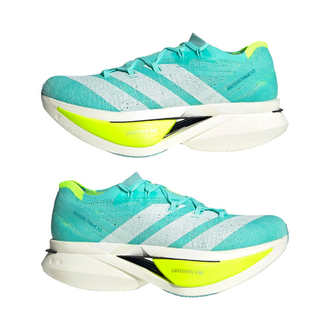 Adizero Prime X3 Strung Running Shoes Flash Aqua / Zero Met. / Lucid Lemon / 10