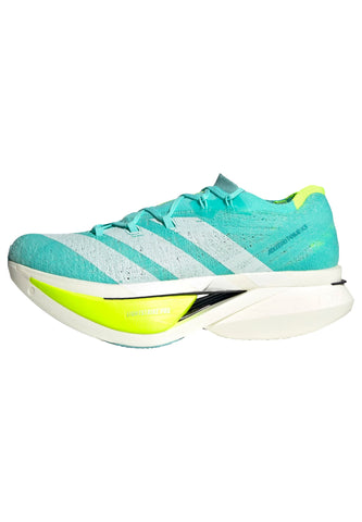 Adizero Prime X3 Strung Running Shoes Flash Aqua / Zero Met. / Lucid Lemon / 10