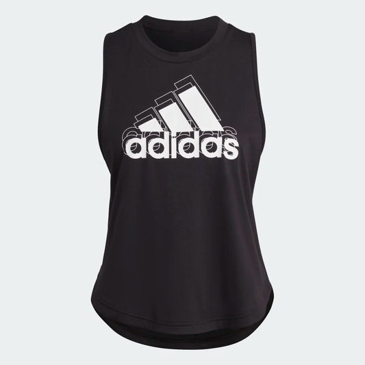Adidas Womens Training Logo Graphic Racerback Tank Top 