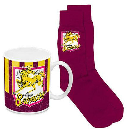 Brisbane Broncos Heritage Mug & Sock Pack 