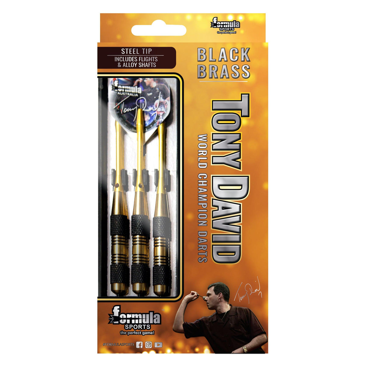 Formula Sports Tony David Black Brass Darts 