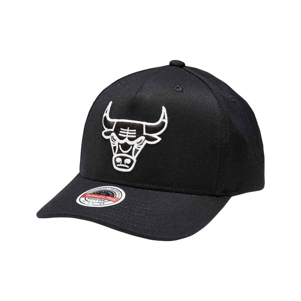 Mitchell & Ness - Chicago Bulls Black & White Team Logo 5 Panel Classic Redline Snapback 