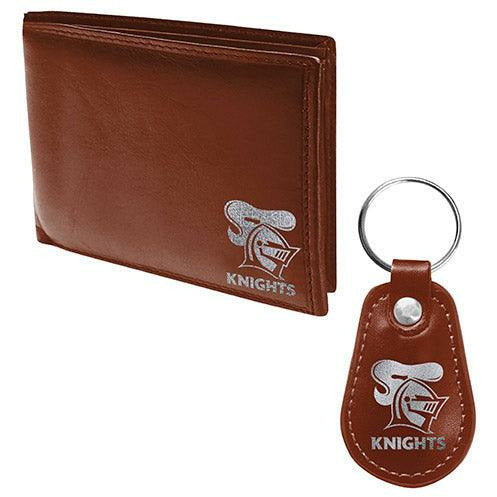 Newcastle Knights Leather Wallet & Keyring 