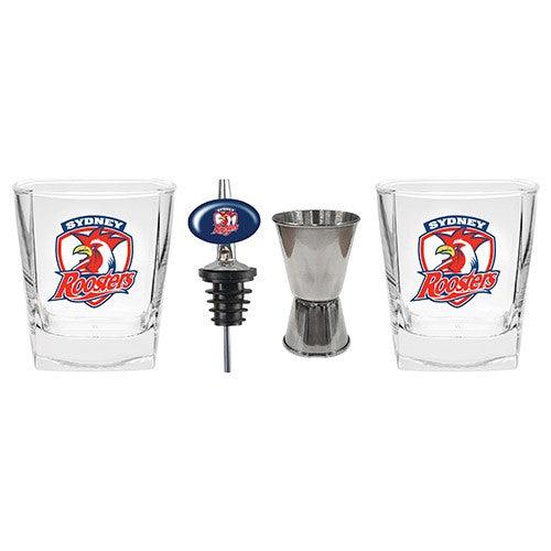 Sydney Roosters Glasses, Pourer & Jigger 