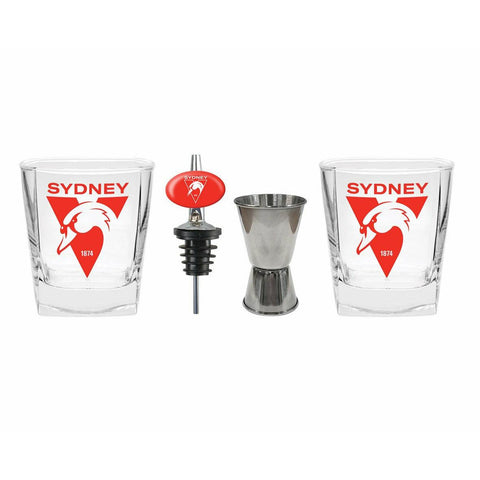 Sydney Swans Spirit Glasses & Pourer 