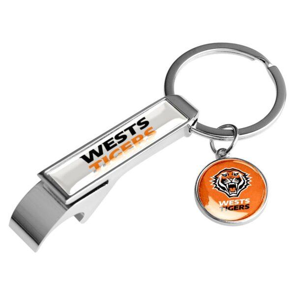 West Tigers Bottle Opener Keyring 