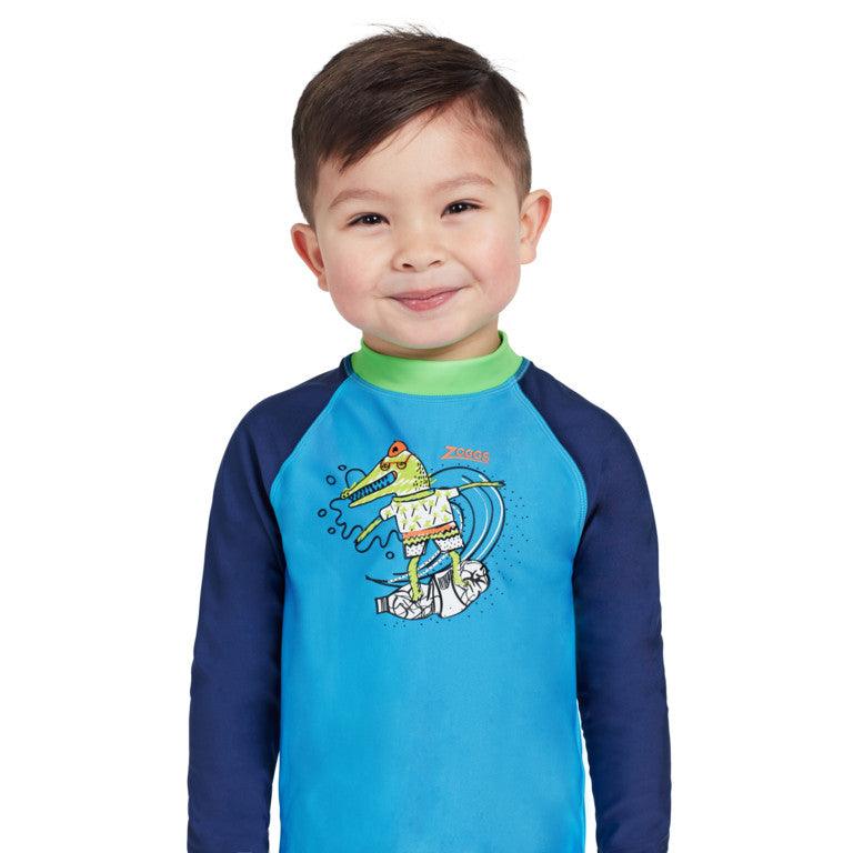 Zoggs Boys Crocodile Surfer Long Sleeve Sun Top 